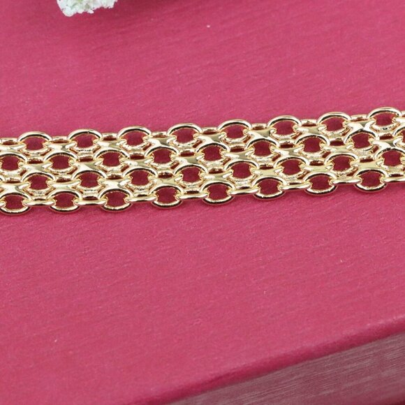 "Elegant Rose Gold Multi-Chain Bracelet with Adjustable Length, XPBL0861 - Picture 11 of 12